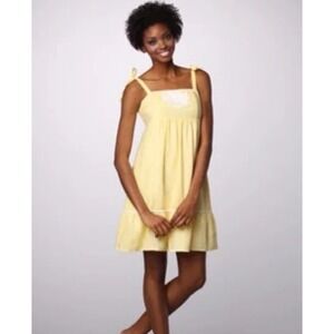 LILLY PULITZER Cormick Yellow 100% Linen Dress Lined Size 14  Resort Coastal